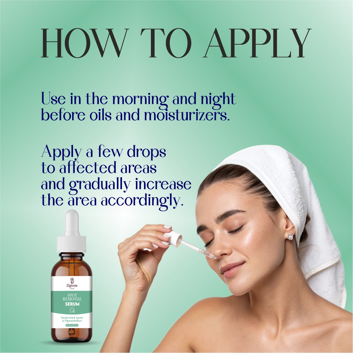 Zigtone Care Spot Removal Serum, Dark Spots and Pigmentation Treatment, 30ml, Amber Glass Dropper Bottle